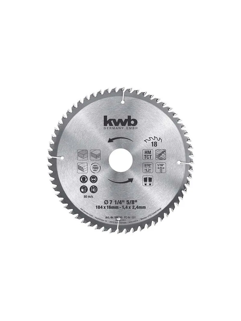Disco sierra circular 7 1/4" 60D CLASSIC - KWB