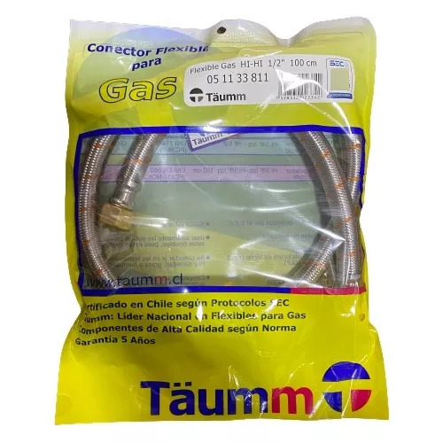 Flexible para gas HI HI 1/2"X 3/8" Hilo IZQU 100cm TAUMM