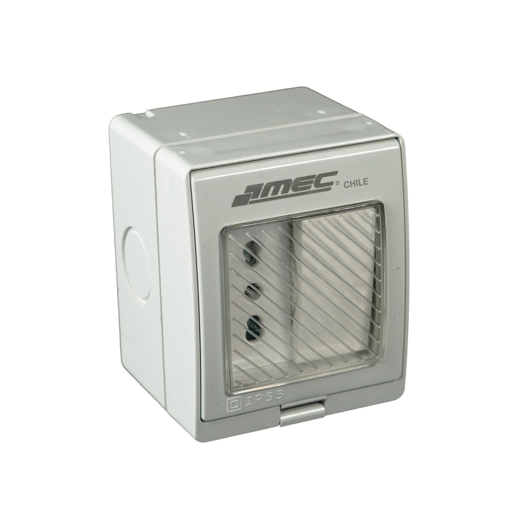 Interruptor 9/12 + tomacorriente 10/16A hidrobox - MEC