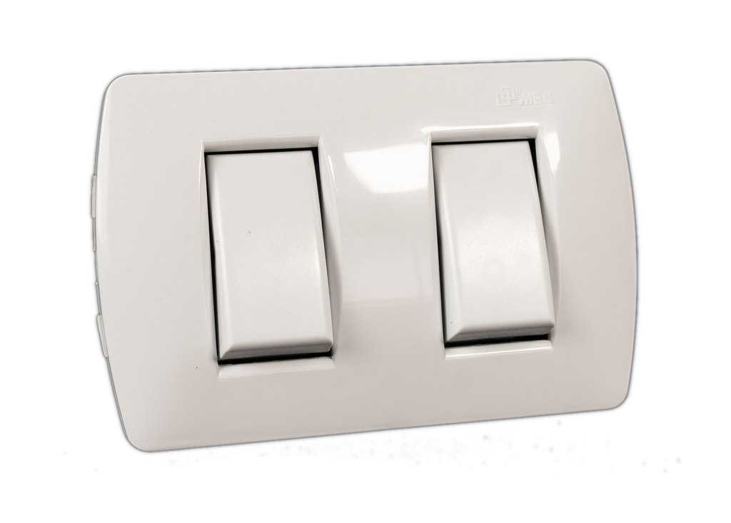 Interruptor doble 9/15 250V 16A beige placa TITANIO - MEC