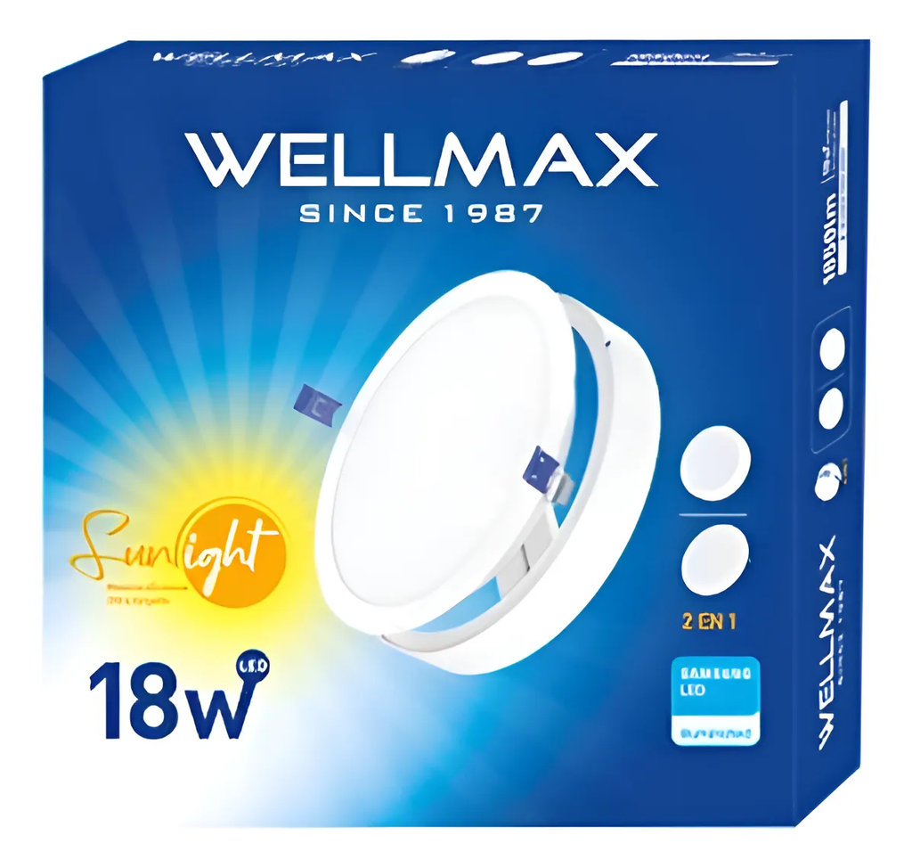 Led 2 en 1 sobrepuesto CÁLIDO 18w 3000K redondo - WELLMAX