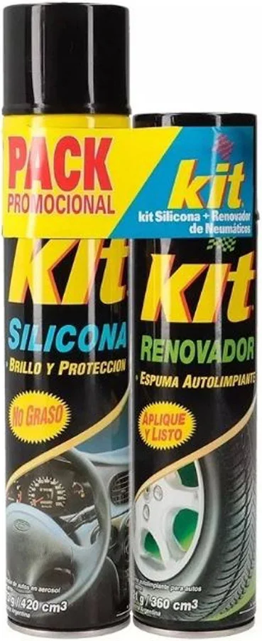 Pack silicona + renovador de neumatico - KIT