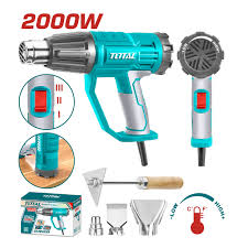 Pistola de calor industrial 2000W + 3 boquillas+ raspador TOTAL