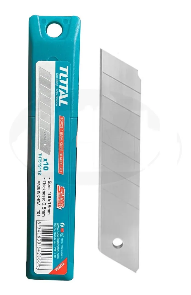 Repuesto hoja cartonero 10pcs 18MM x 100MM - TOTAL