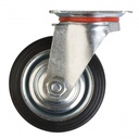 Rueda goma C/BASE giratoria 3" llanta metalica LIOI