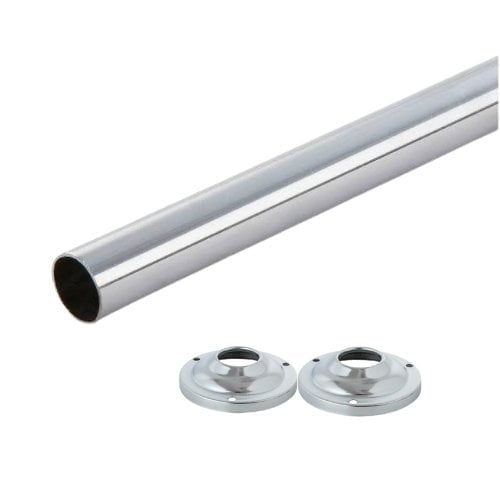 Set barra para cortina española liso c/flanche 3/4"(19mm)x2MT - METALHSA
