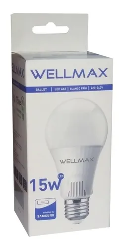 Ampolleta led 15W E27 6500K FRÍA - WELLMAX