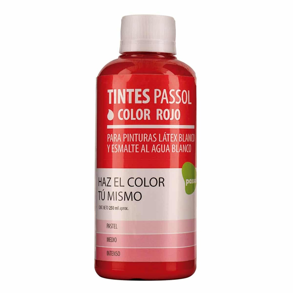 Tinte ROJO botella 250ml - PASSOL