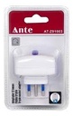 adaptador triple blanco 10A 220v 2P+T ANTE