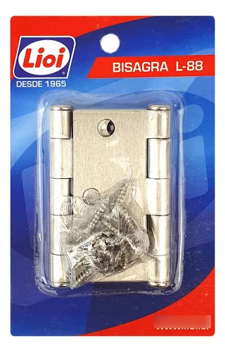 bisagra L88 4" x 4" acero niquel satin c/tornillo blister LIOI