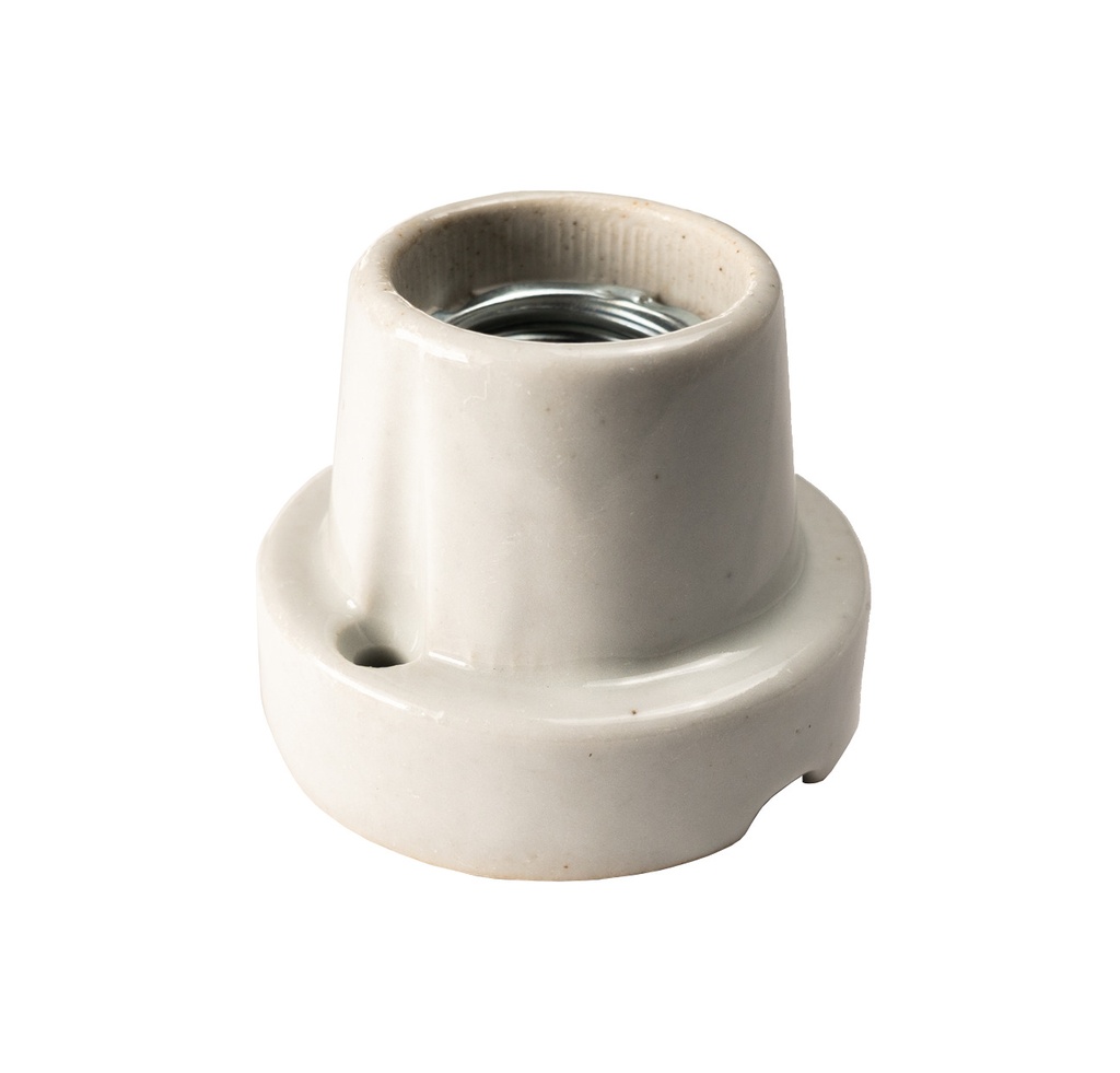 Base recta E27 CLARO porcelana - MEC