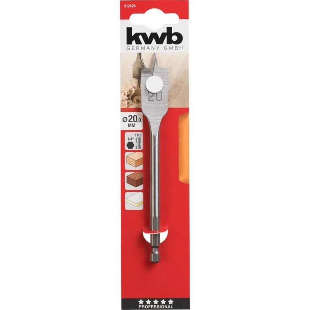 broca paleta para madera 12mm HSS EXPERT Kwb