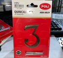 numero 3 7cm bronceado POLI