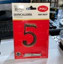 numero 5 7cm bronceado POLI