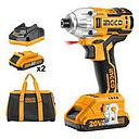 Atornillador de impacto BL industrial +2Bat+ Carg R 20V 1/4" INGCO I14