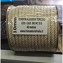 Cordon algodon torcido 10mm 40m rollo