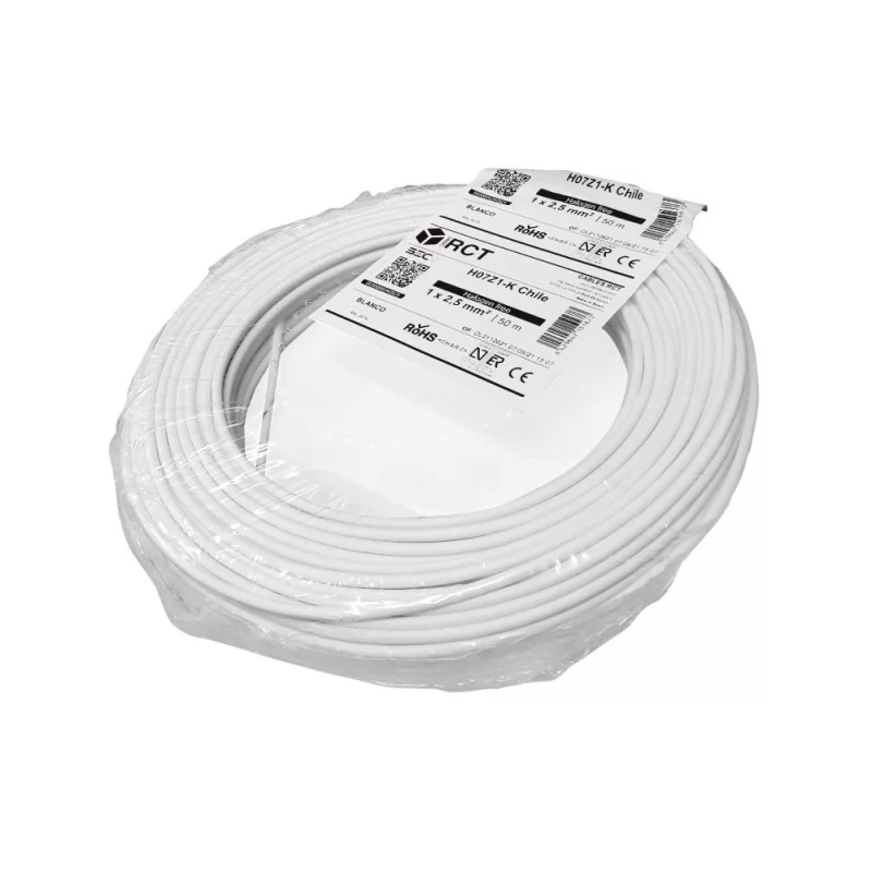 CABLE EVA 1.5mm H07Z1-K ROLLO BLANCO 50 MTS