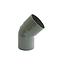 Codo sanitario gris 75x45°