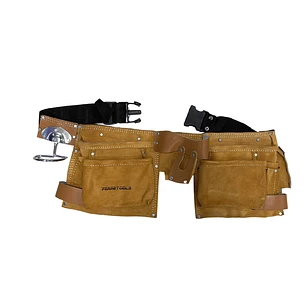 Coleto porta herramientas cuero doble 2 - FERRETOOLS