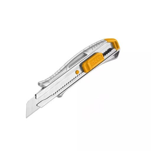 [HKSN11807] Cuchillo cartonero pulsador aluminio plano 18x100mm - INGCO