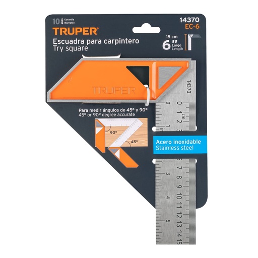 [BATR9673] Escuadra carpintera 6" mango 100% aluminio - TRUPER