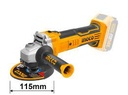 [CAGLI27153] Esmeril angular inalambrico industrial 4 1/2" 20v/115mm INGCO SIN BATERIA Y CARGADOR