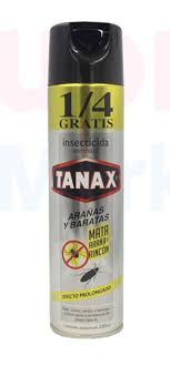 Insecticida aerosol arañas y baratas 220cc + 1/4 gratis TANAX