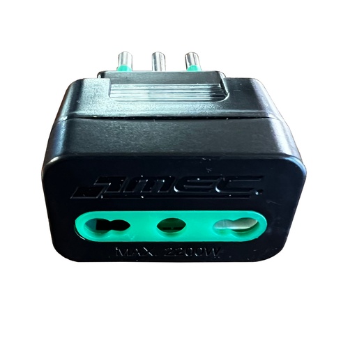 [CAAB9915] Adaptador 16A a 10A NEGRO con Protector Contra Sobrecarga - MEC
