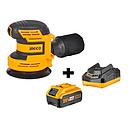 [KILI0930] Kit lijadora roto orbital+ bateria 2AH y CARGADOR NORMAL 20V/125mm INGCO I17
