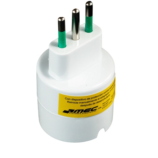 [CAES9881] Adaptador schuko 10A blanco con proteccion - MEC