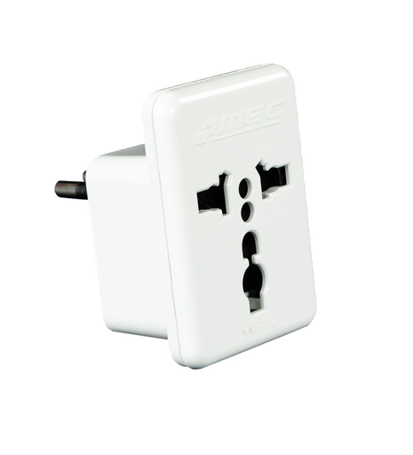 Adaptador universal BLANCO 2P + T10 A 250V - MEC