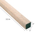 Palo pino bruto 2x2 3.20m