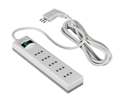 [ALTO6034] Alargador 5 p. c/proteccion de 3MTS blanco/gris - MEC