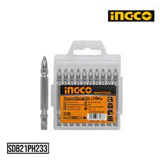 [SEPU6091] Set puntas 10pzs doble cruz paleta PH2 65mm - INGCO