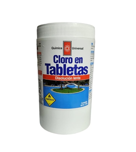 [TADE2047] Tabletas de cloro piscina 20/50grs 1 pote - QUIMICA UNIVERSAL