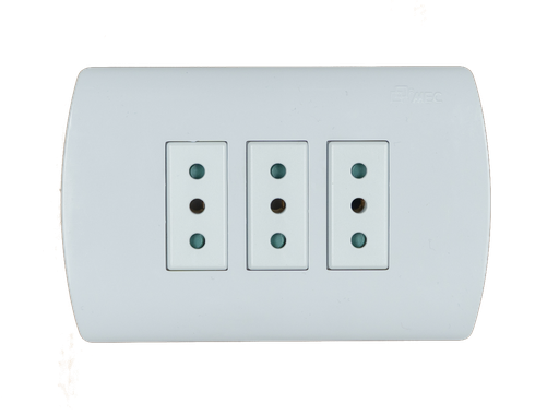 [TOLE2291] Tomacorriente triple 10A BLANCO Aris Pro - MEC