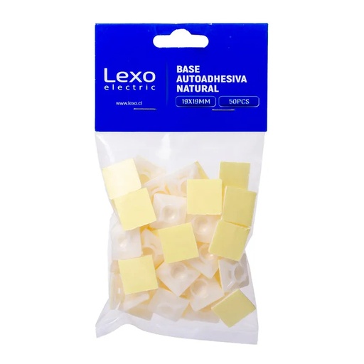 BASE AUTOADHESIVA NATURAL 28X28MM BOLSA 10 U. LEXO