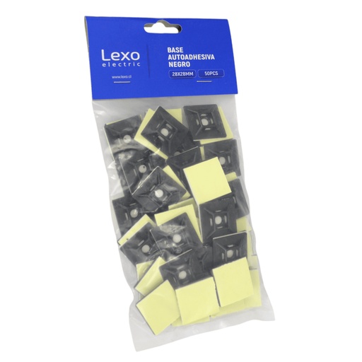 BASE AUTOADHESIVA NEGRO 28X28MM., BOLSA 10 U. LEXO