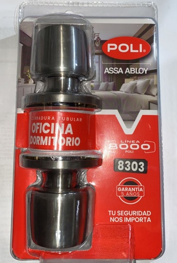 cerradura tubular 80008303 oficina/dormitorio inox POLI