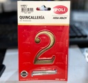 [NU7C6369] numero 2 7cm bronceado POLI