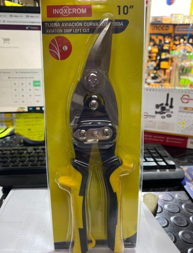 tijera aviacion curva izquierda 10" INOXCROM
