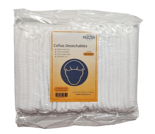 [BLPA2664] Cofias blanca bolsa 100und - SIN MARCA